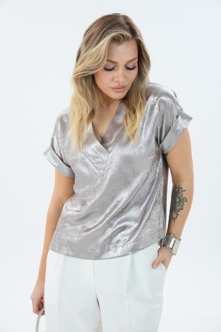 Bluzka LM project #M 0092 shimmer bezhevyj