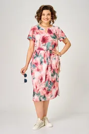 Sukienka BelElStyle #834-235 rozovyj print