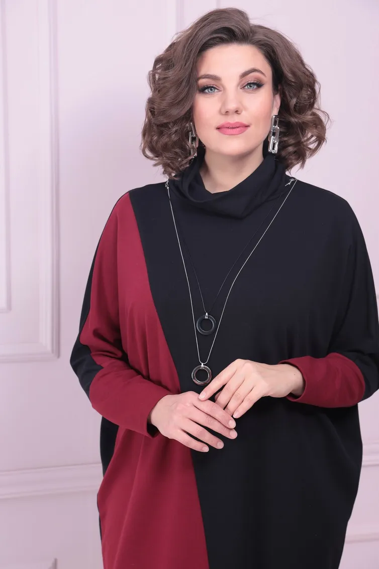 Sukienka Ladis Line #1519 vishnya+chernyj