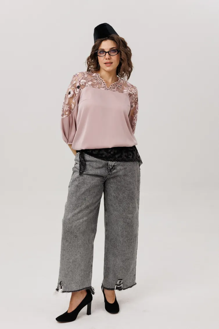 Blouse Anelli Laurel #1790 pudrovaya vual