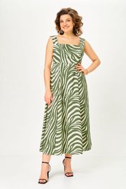 Платье Anastasia MAK арт. 1268 зелёный+молочный