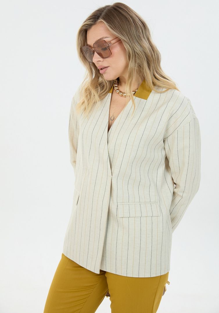 Жакет LM арт. М 0178 полоска льняная