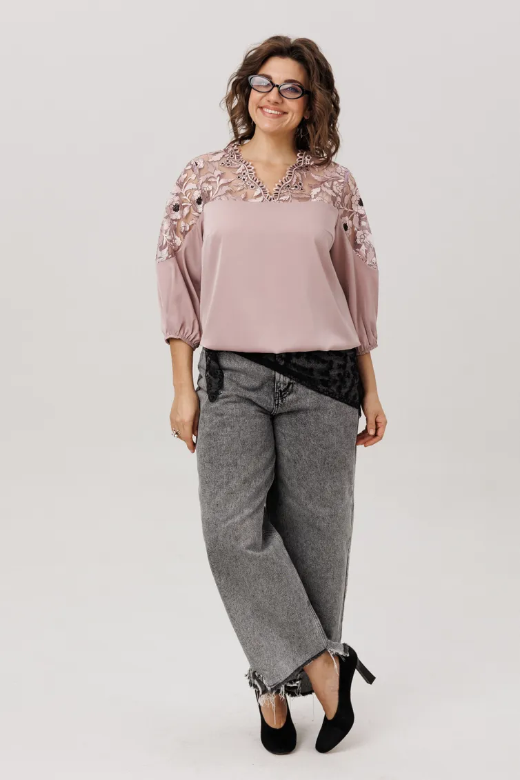 Blouse Anelli Laurel #1790 pudrovaya vual