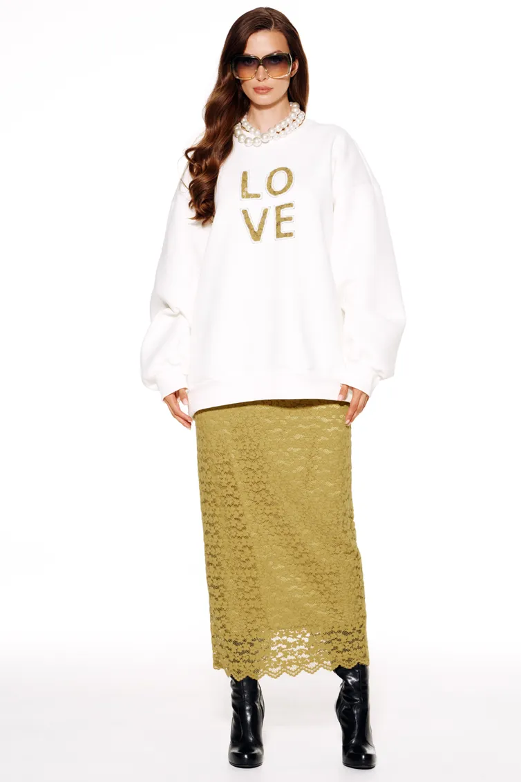 Bluza Elletto Life #13064 molochno-gorchichnyj
