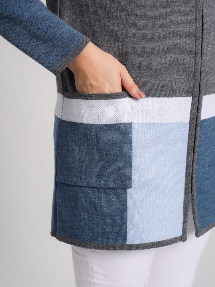 Sweter BONADI #1933 seryj-goluboj