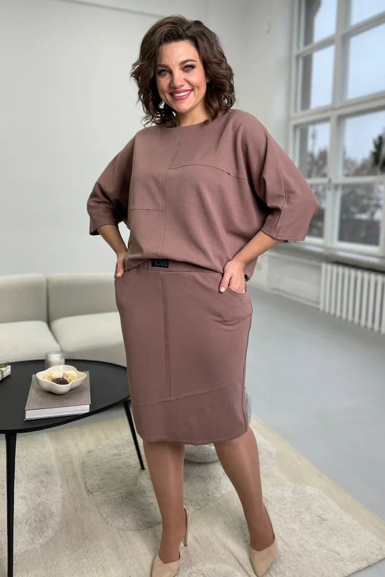 Skirt Rumoda #2095 korichnevyj