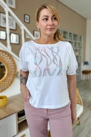 Блузки, туники Rumoda арт. 2229 (короткий рукав) Белый