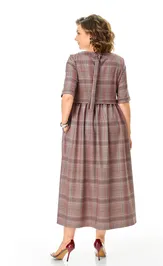 Sukienka Michel Chic 2132-2 brusnichnyj, kletka