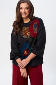 Джемпер GIZART арт. 15345 син бордо беж