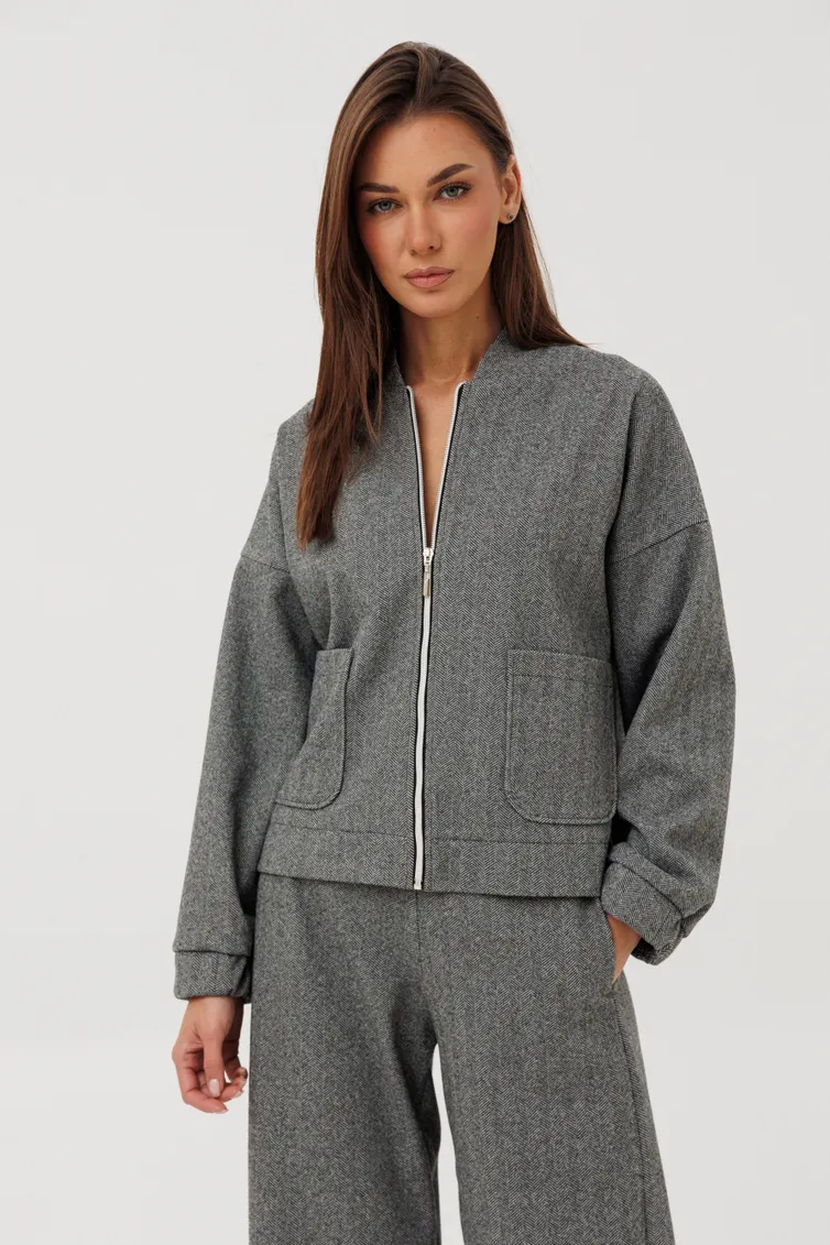Бомбер V&N fashion арт. 1206_серый