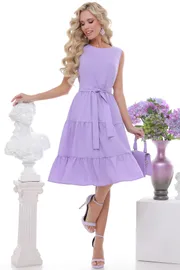 Sukienka DS Trend #P-3850-0057-03 (sirenevoe s oborkami)