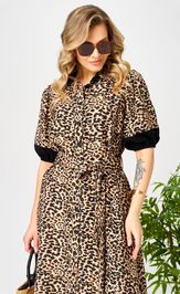 Платье Ava fashion М-194 черный-бежевый