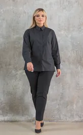 Blouse NOVITA 1365 chernyj v goroshek