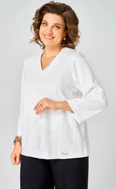 Bluzka BelElStyle 880-330 belyj print
