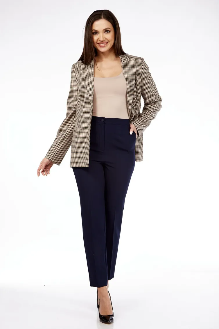 Zestaw Vilena-fashion #938 bezhevaya gusinaya lapka+temno-sinij