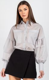 Blouse VIZAVI 745 sero‑golubaya poloska