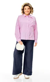 Bluzka Michel Chic 798 poloska lilovaya