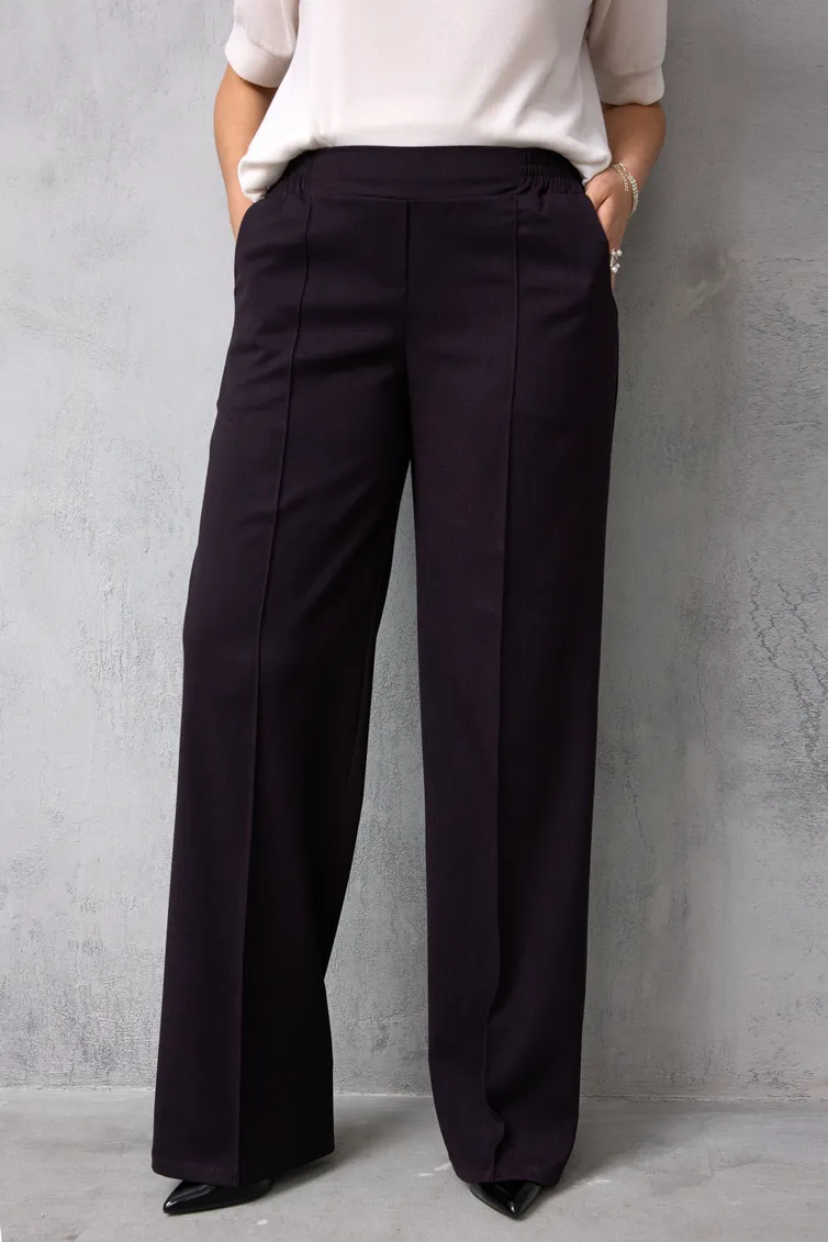 Брюки BegiModa арт. 6079 чёрный баклажан