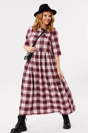 Платье Michel Chic арт. 2132/1 бордо, клетка