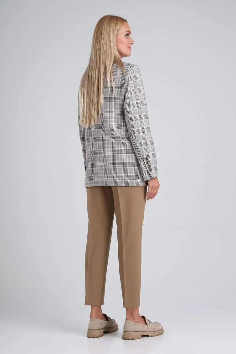 Zestaw Vilena-fashion #733 seraya kletka+bezhevyj