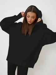 Bluza Z Kapturem V&N fashion #1031_chernyj