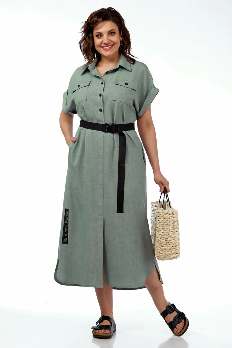 Платье Michel Chic арт. 993/1 олив = 993/2 т.олив