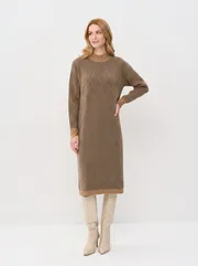 Платье Newvay арт. 9252-92009 карамельный кофе/т.сер