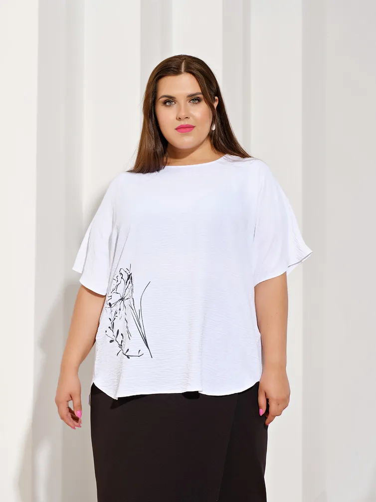 Bluzka DORA plus #0250-1 belyj