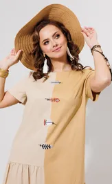 Платье Galean Style 968 беж+песоч