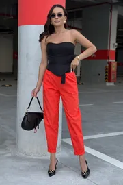 Trousers PRATA wear #S035 krasnyj