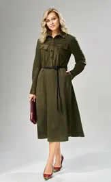 Dress Ava fashion M-239 xaki