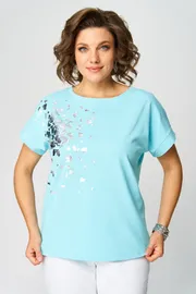 Блуза Rumoda арт. 2252 (короткий рукав) голубой