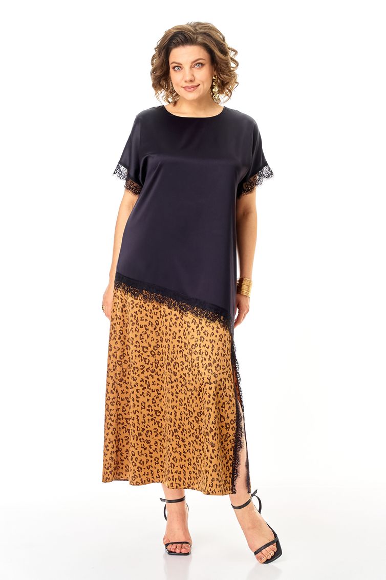 Платье Anastasia арт. 1368 золото/черничный