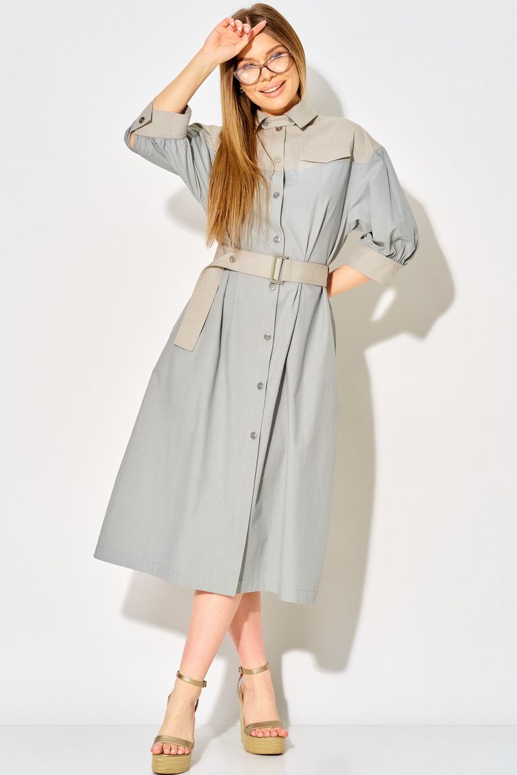 Sukienka LAIKONY #L-434 sero-goluboj