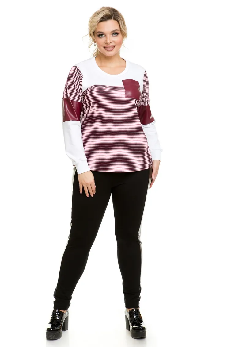 Bluza NOVITA #1119 bordovaya poloska