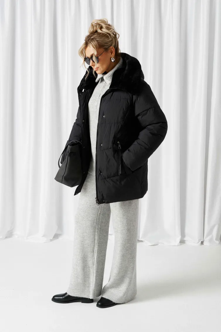 Coat Beautiful & Free #1018 chernyj