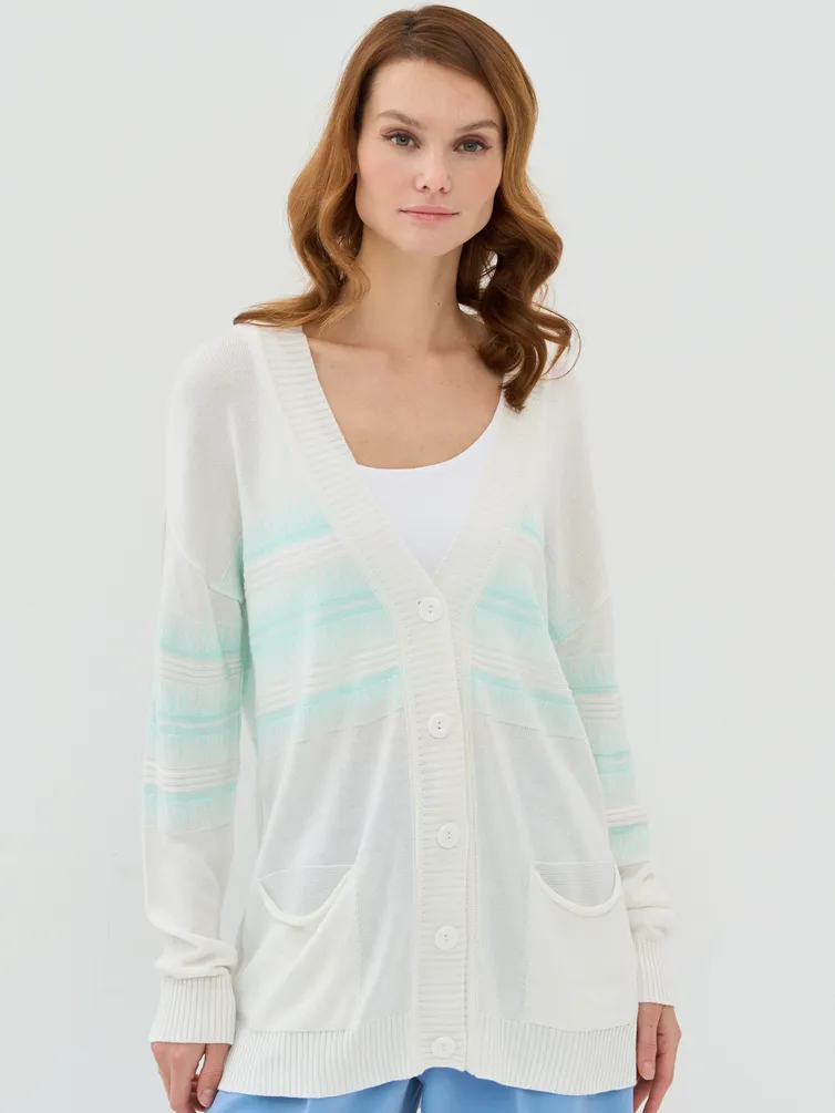 Кардиган Newvay арт. 7231-14120 бел/ментол