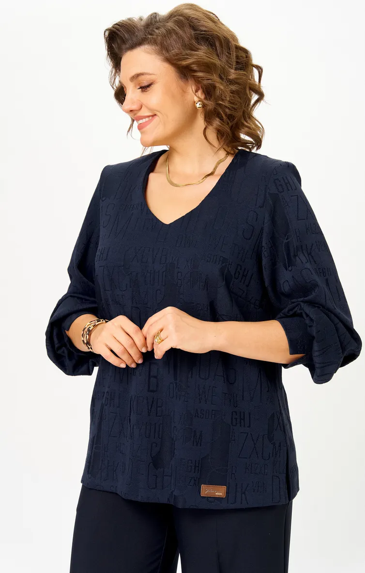 Blouse BelElStyle #879-329 sinij print