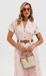 Sukienka Verita moda N-2459.1 pudra