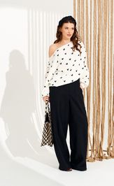 Блузка Elletto Life 13987 молочно-черный