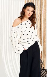 Блузка Elletto Life 13987 молочно-черный