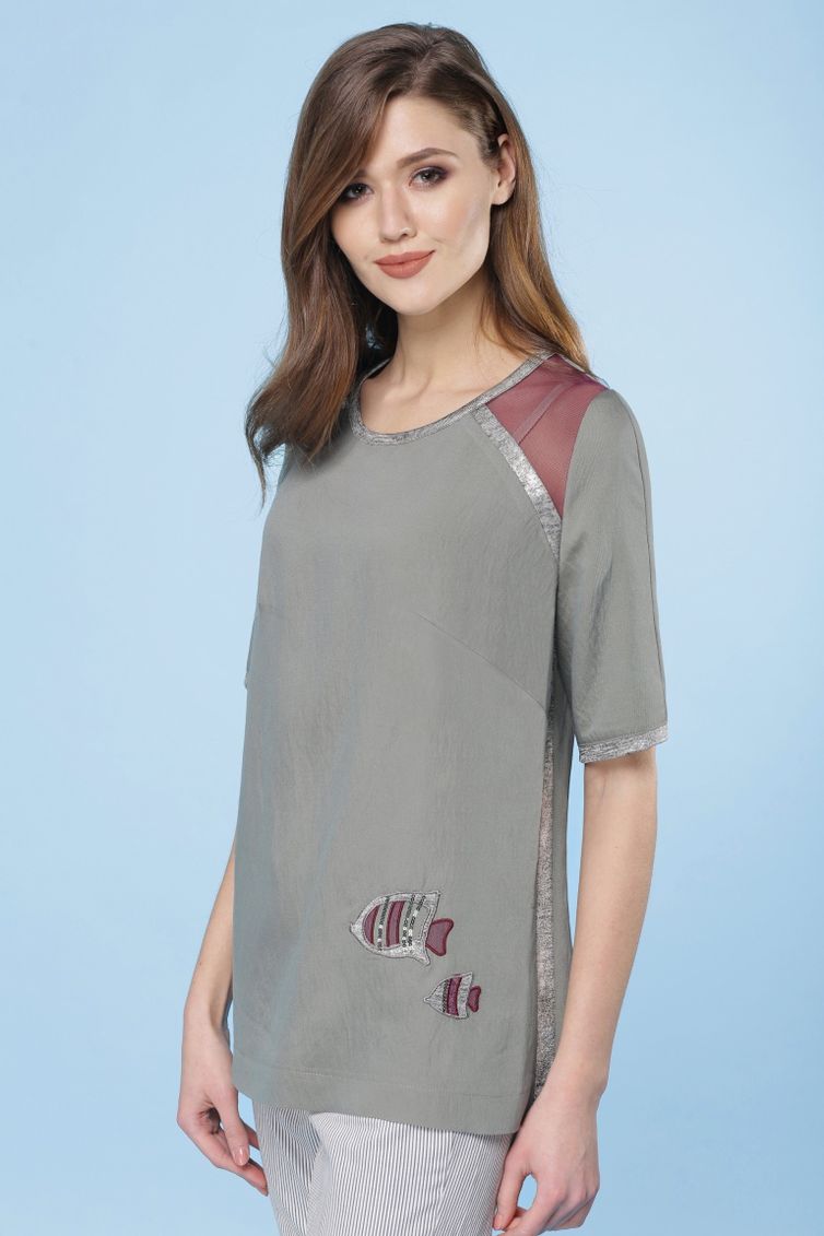 Tunic Linia L #B-1628 ottenok xaki