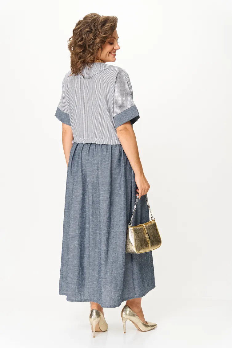 Платье Michel Chic арт. 2181 джинс полоска