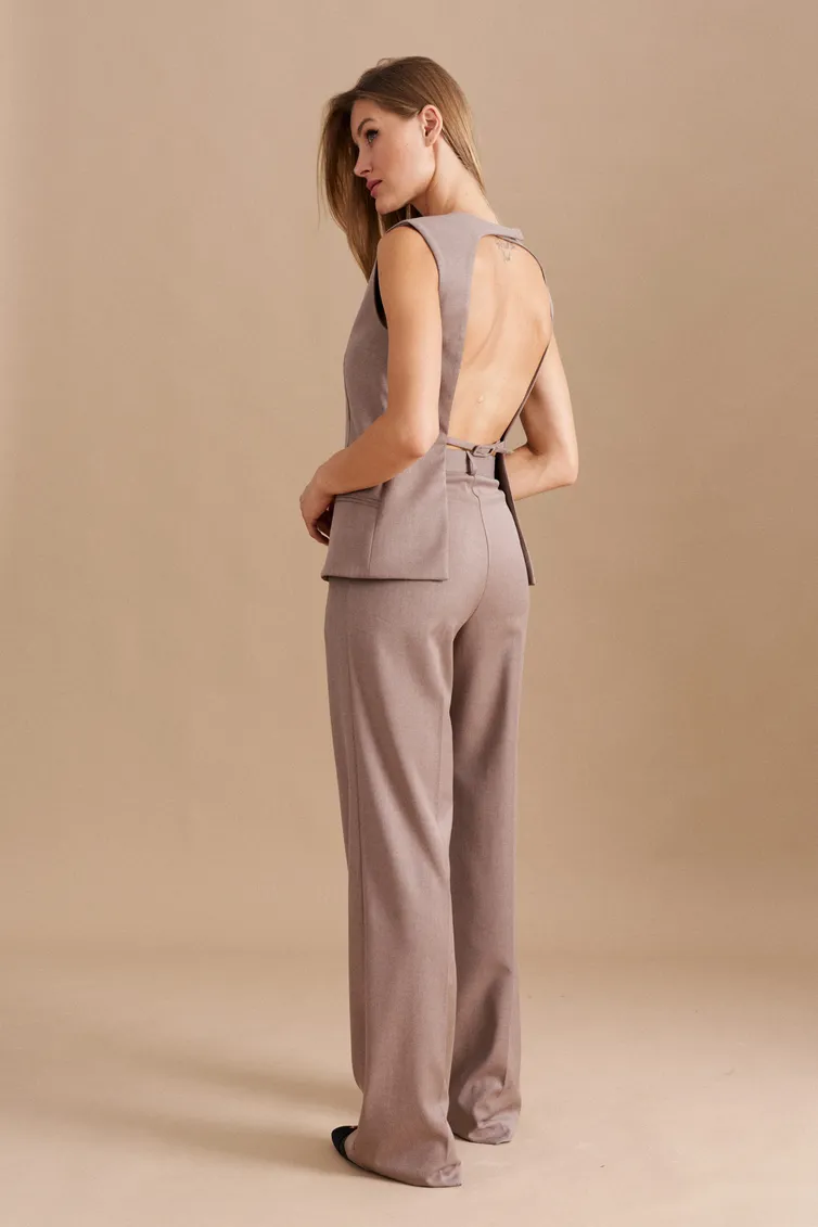 Waistcoat Elletto Life #3779 temno-bezhevyj