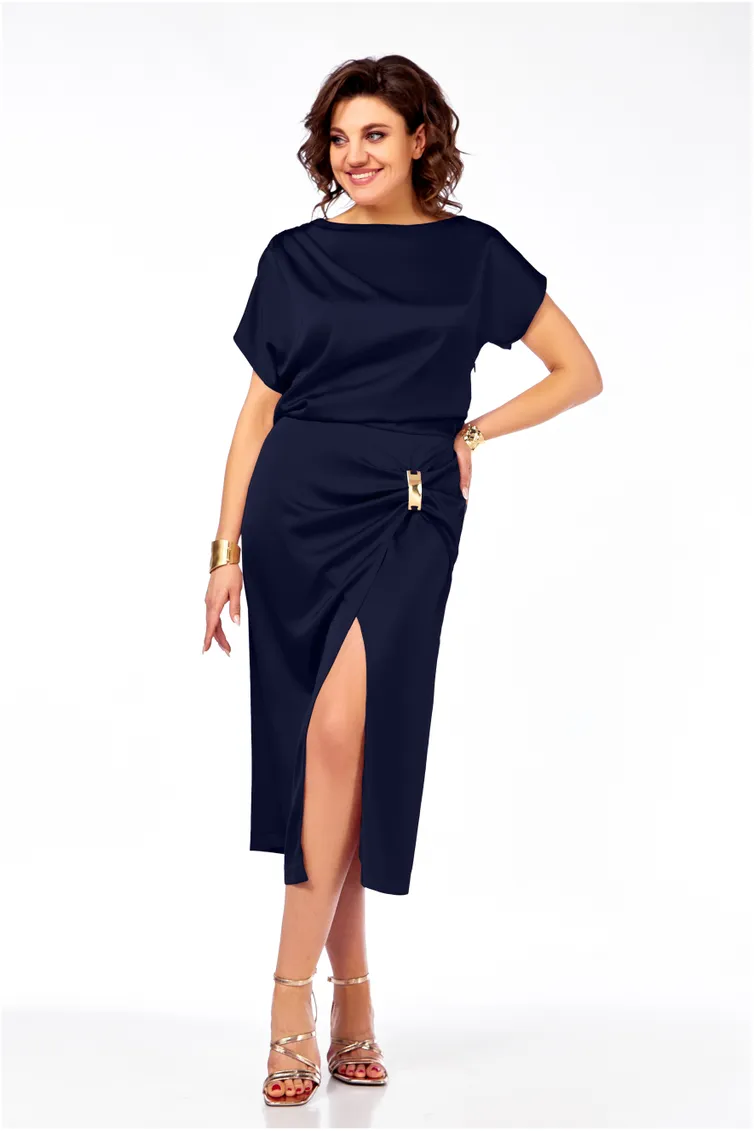 Dress Olga Style #S902 sinij