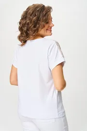 Bluzki, tuniki Rumoda #2258 (korotkij rukav) belyj-kapuchino