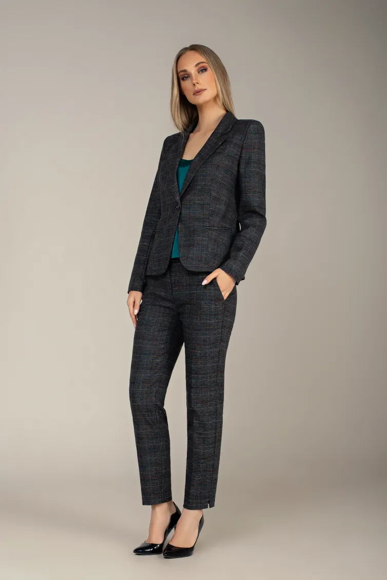 Trousers MARIKA #Bryuki 413/2 t. seryj v kletku