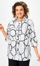 Blouse BelElStyle 877-326 belyj/chernyj