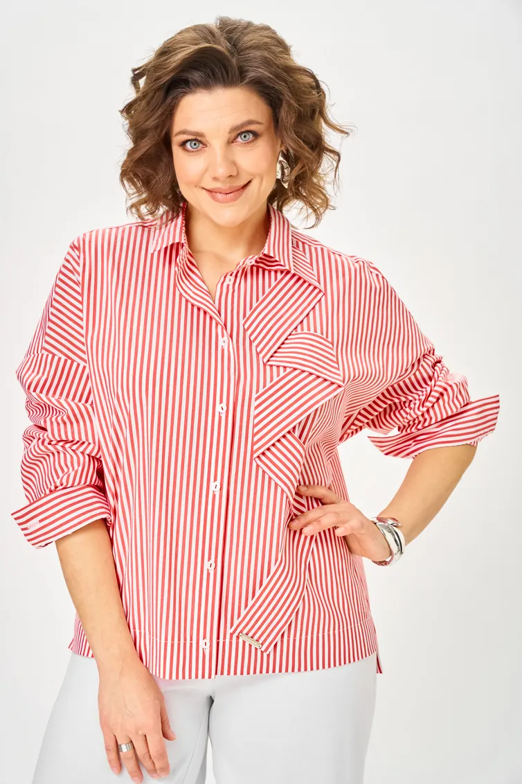Bluzka Michel Chic #798 poloska krasnaya