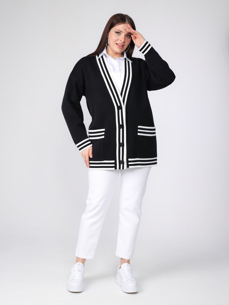 Кардиган BONADI арт. 1884 черно-белый